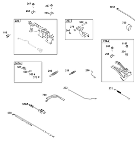 Controls Group Diagram and Parts List for 385447-0474-B5 200000 - 399999 Briggs and Stratton Engine